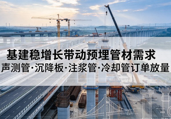 南乐基建稳增长带动预埋监测管材需求，声测管、沉降板、注浆管订单持续放量